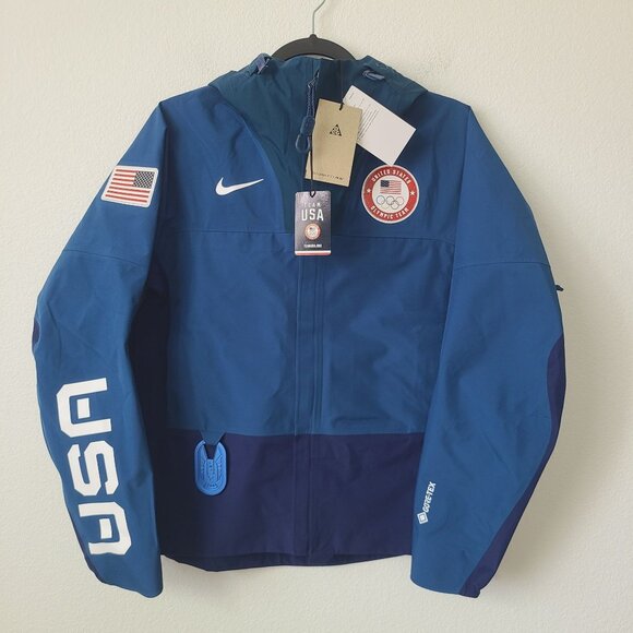 Nike Womens ACG Gore-Tex USA Olympic Chain Of Craters Jacket DD8852-492 Size L